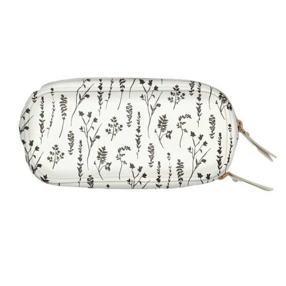 Blue Sky The Evergirl Faux Leather Zippered Pouch , Pressed Flowers